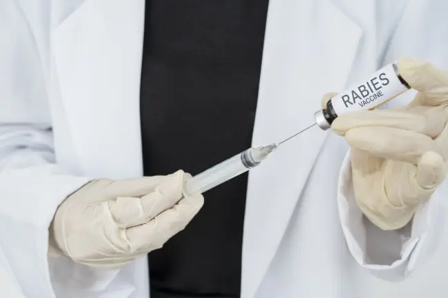 Doctor with Rabies Shot